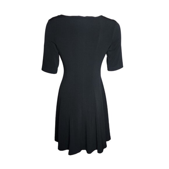 CONNECTED APPAREL Petites Solid All Black Pullover Short Sleeve Dress Womens 6P - Picture 3 of 6